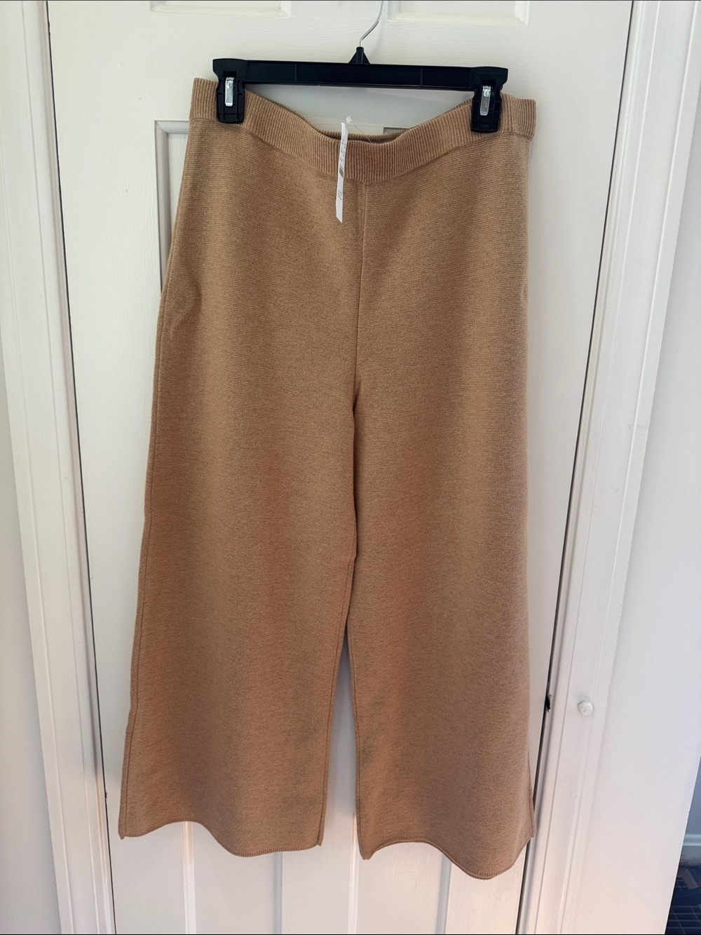 J. Crew Wide Leg Thick Knit Pants in Camel